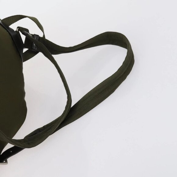 PRADA Backpack Nylon Khaki Silver Auth 150289 main image 6